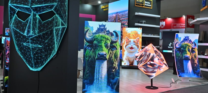 Innovative LED displays featuring digital artwork and vibrant visuals highlighting technology at SIGN İstanbul