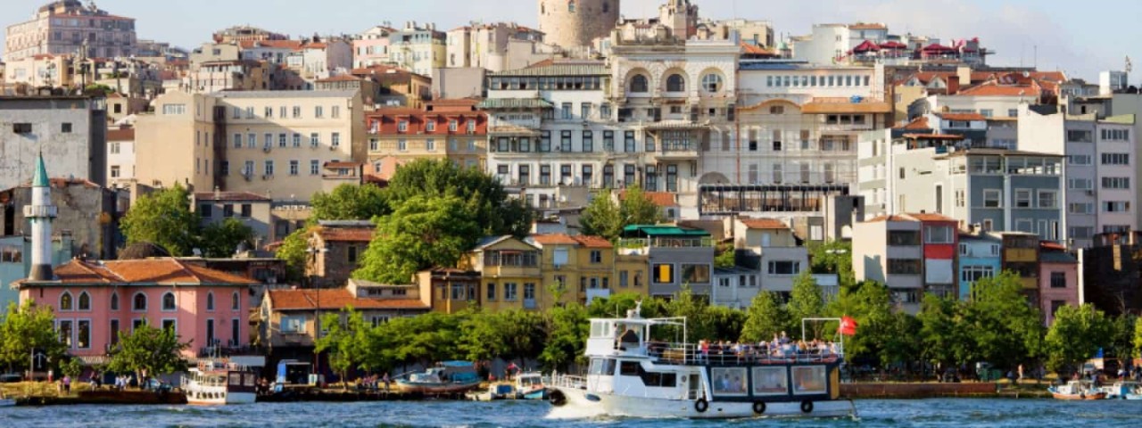 Scenic view of Galata Tower and the Bosphorus highlighting the vibrant city of İstanbul